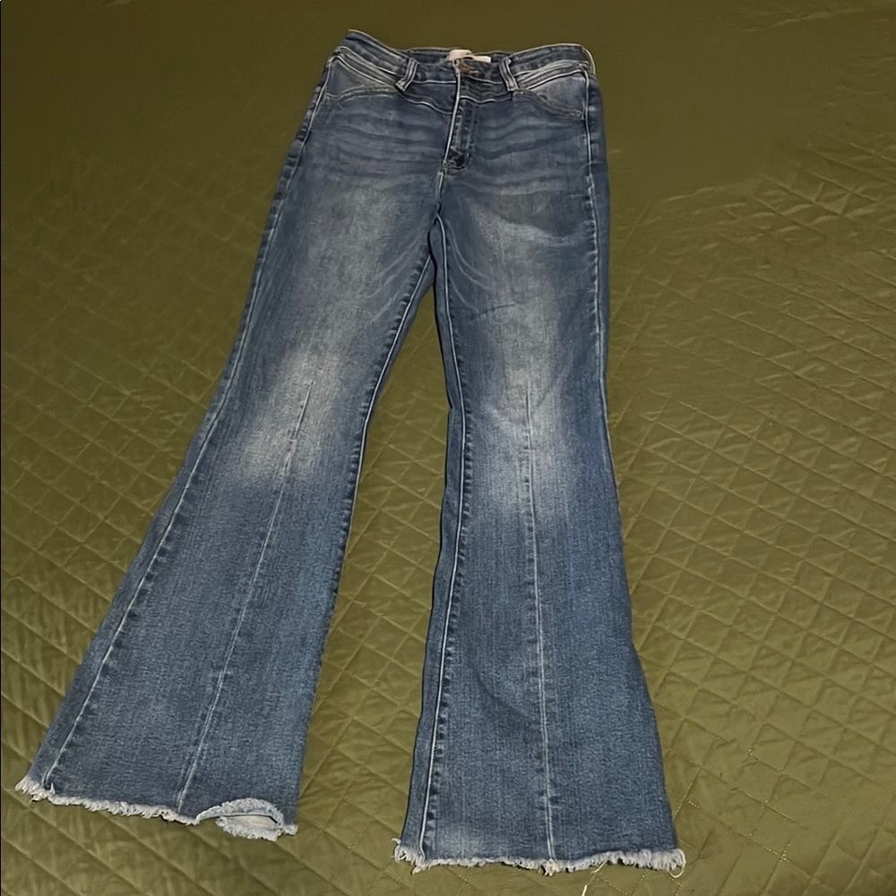 KanCan Distressed Blue Wide Leg Jeans